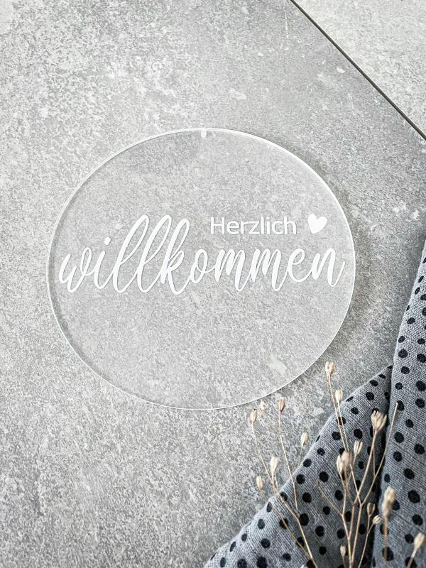 Türschild Herzlich Willkommen Plexiglas